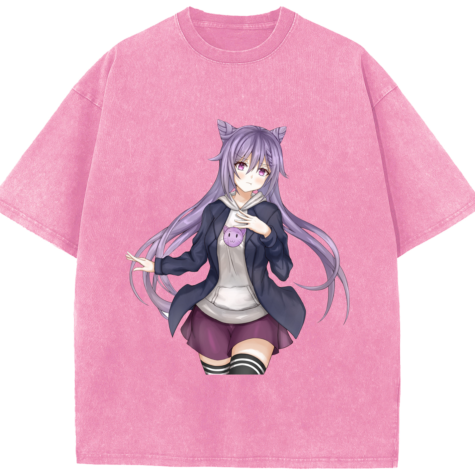げんし神 刻晴 こくせい genshin Kokusei 綿100% ヴィンテージ風 半袖Tシャツ（フロントプリント）
